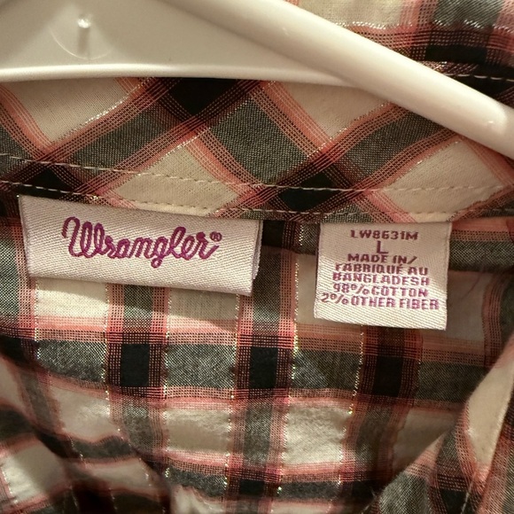 WRANGLER Women's Long Sleeve Full Snap Up Plaid Shirt Size Large - Picture 3 of 3